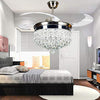 42 inch Silver Heart-Shaped Crystal LED Invisible Fan Light with Remote Control