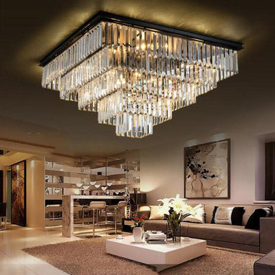 Crystal Flush Mounted Ceiling Light for Home and Hotel Decoration