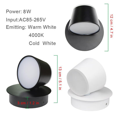 Led indoor wall lamps 8W bedroom bedside stair wall light fixture black white up and down lighting nordic modern wall sconce