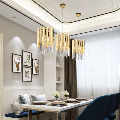 Small round gold crystal luxury indoor lighting