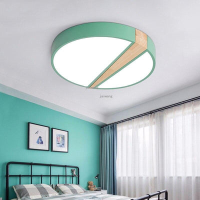 Round Green Modern LED Ceiling Light Fixture