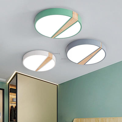 Round Green Modern LED Ceiling Light Fixture