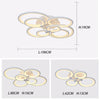 Modern LED rings Ceiling Lamp geometry fixtures Dimmable+Remote control