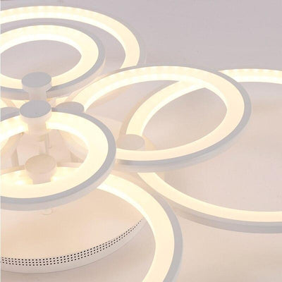 Modern LED rings Ceiling Lamp geometry fixtures Dimmable+Remote control