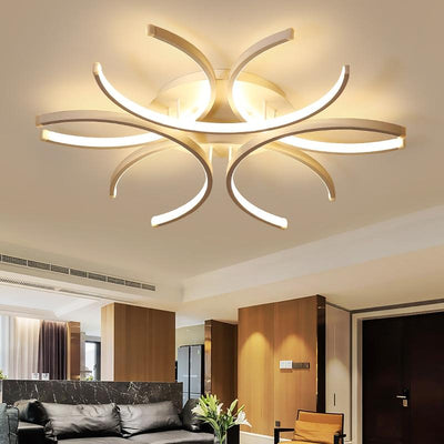 Aluminum Wave White surface mounted Unique Design Led Ceiling Lights