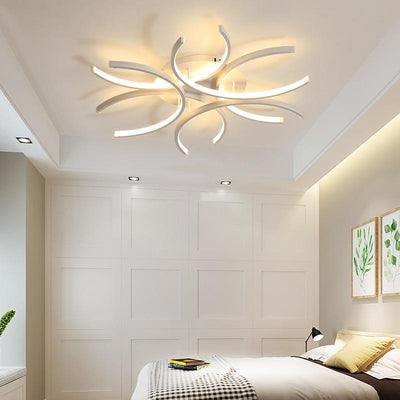 Aluminum Wave White surface mounted Unique Design Led Ceiling Lights