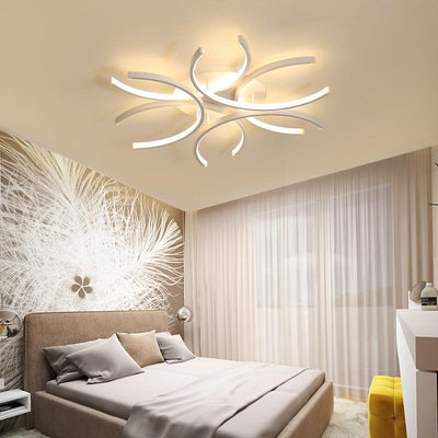 Aluminum Wave White surface mounted Unique Design Led Ceiling Lights