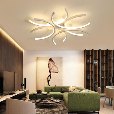 Aluminum Wave White surface mounted Unique Design Led Ceiling Lights