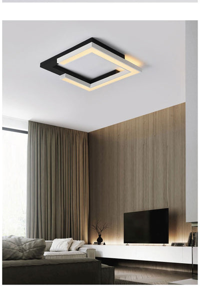 Square White+Black surface mounted Modern LED Ceiling Lights