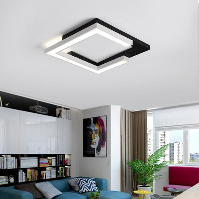 Square White+Black surface mounted Modern LED Ceiling Lights