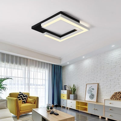 Square White+Black surface mounted Modern LED Ceiling Lights