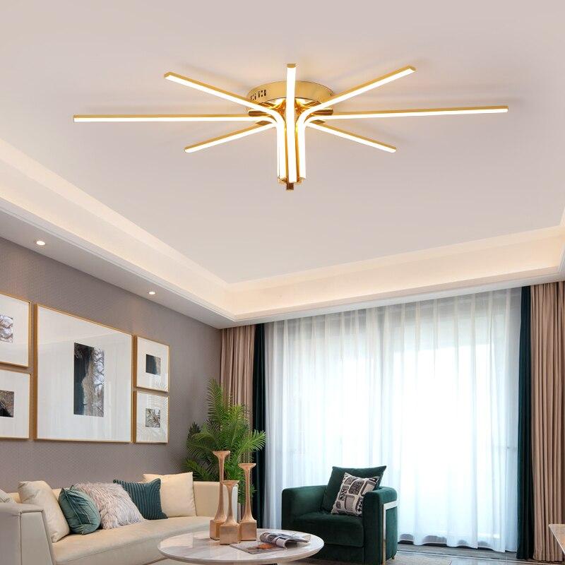 Chrome/Gold Plated led chandelier 90-260V  for living room bedroom study room