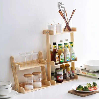 Pine Wood Spice Rack 2/3 layers