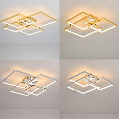 Square Modern Gold/Chrome Plated LED Ceiling lamp