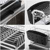 2 Tier Silber Edelstahl Aluminium Dish Rack Drainer Organizer