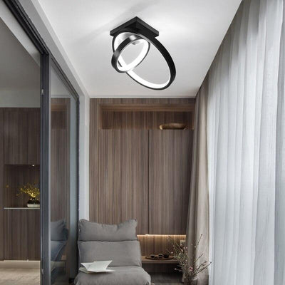 Small & Big Black Rings LED Ceiling Light Fixtures for bedside Aisle corridor balcony Entrance