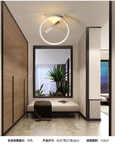 Small & Big Black Rings LED Ceiling Light Fixtures for bedside Aisle corridor balcony Entrance