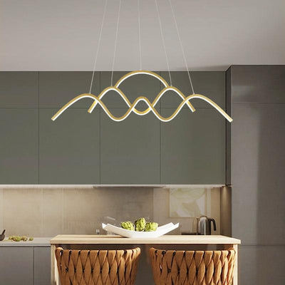 SUNSHINE Gold Black LED Pendant Light for Living room