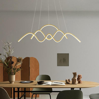 SUNSHINE Gold Black LED Pendant Light for Living room