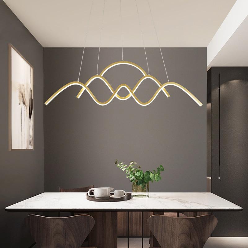 SUNSHINE Gold Black LED Pendant Light for Living room