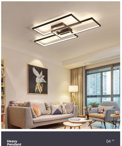 Modern LED square circle creative ceiling lamp for home