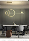 Gold Black white LED Rings Hanging Lamp