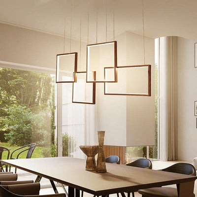 Aluminum Wave Cord Hanging Chandelier for Dining Living Room