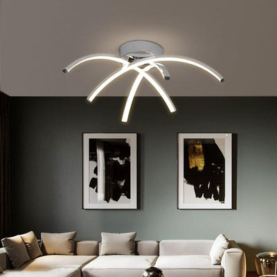 Modern home deco chrome plated led lustre ceiling lamp fixtures