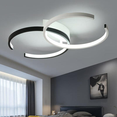 Crossed Circular Ceiling Light Fixtures