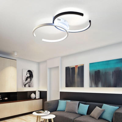 Crossed Circular Ceiling Light Fixtures