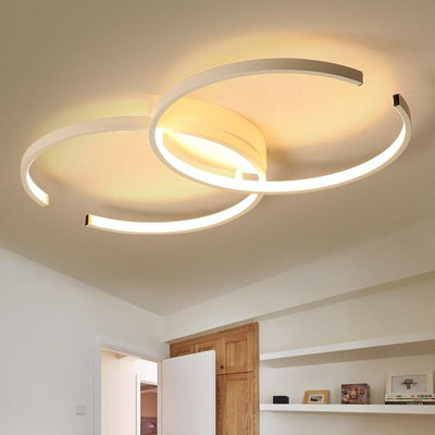 Crossed Circular Ceiling Light Fixtures