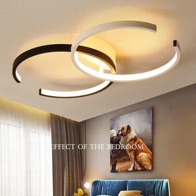 Crossed Circular Ceiling Light Fixtures