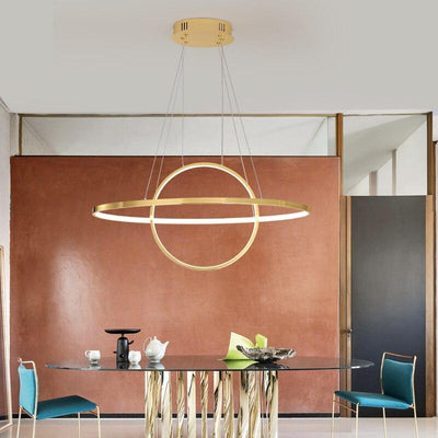 Chrome/Gold Plated Modern LED Simple Hanging Chandeliers Fixtures