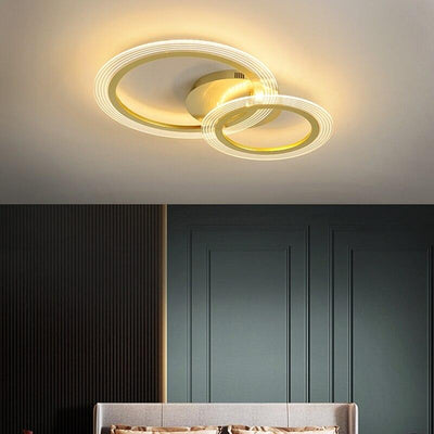 Inter-Circular Gold Chrome Ceiling Light Fixture