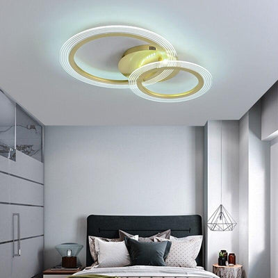 Inter-Circular Gold Chrome Ceiling Light Fixture