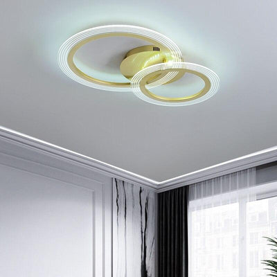 Inter-Circular Gold Chrome Ceiling Light Fixture