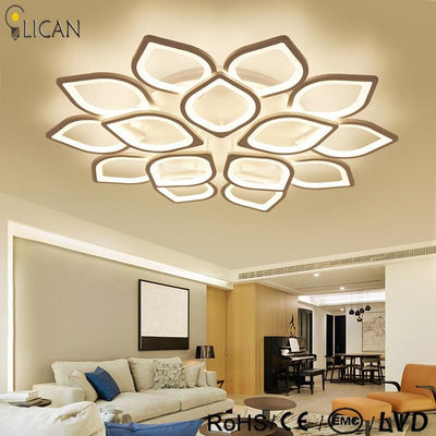 White LED Lotus Chandelier Lamp Fixtures