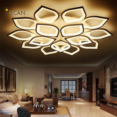 White LED Lotus Chandelier Lamp Fixtures