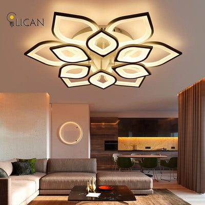 White LED Lotus Chandelier Lamp Fixtures