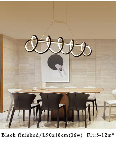 Black&White Modern LED Pendant Light For Living Room